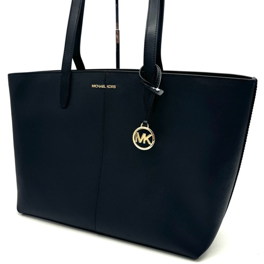 Michael Kors Medium Jet Set Travel Zip Tote Bag Black/Gold
